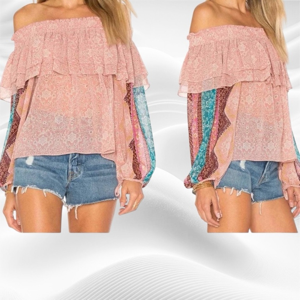 Misa Los Angeles Lyla off The shoulder blouse size S